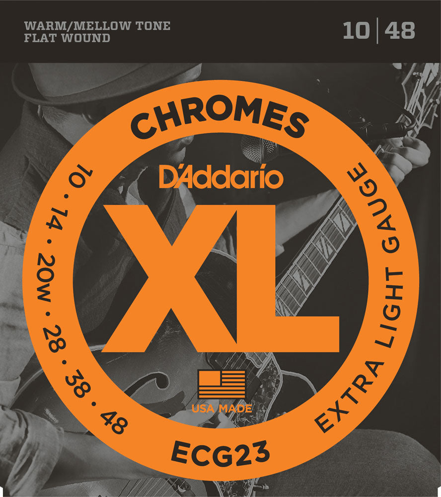 D Addario Electric Chromes Flatwound ECG23 10 48 Extra Light