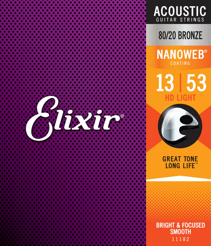 Elixir Acoustic 80/20 W/ Nanoweb Coating - HD Lite - 13-53