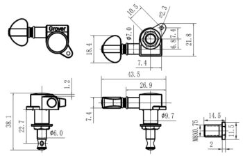 Grover Mini Rotomatics 205C Chrome - GRO203