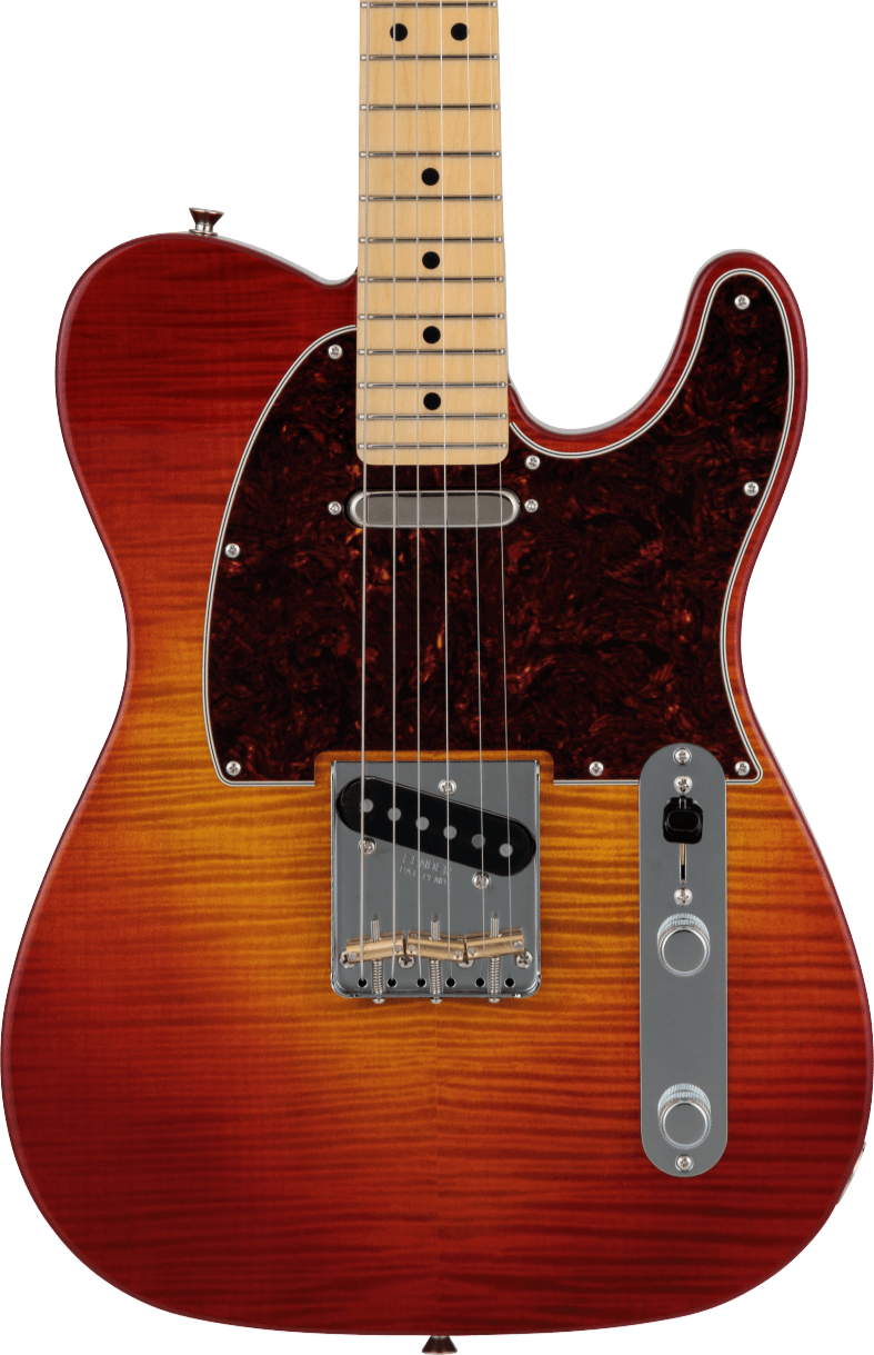 Fender 2024 Collection Made in Japan Hybrid II Telecaster - Flame Sunset Orange Transparent