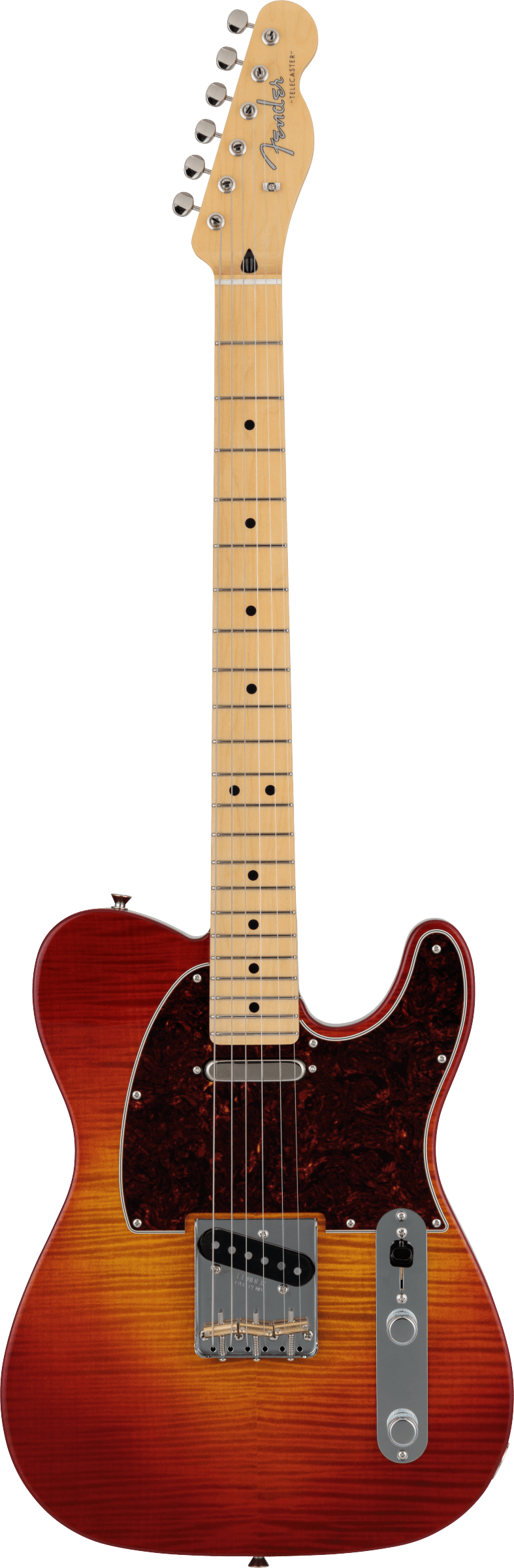 Fender 2024 Collection Made in Japan Hybrid II Telecaster - Flame Sunset Orange Transparent