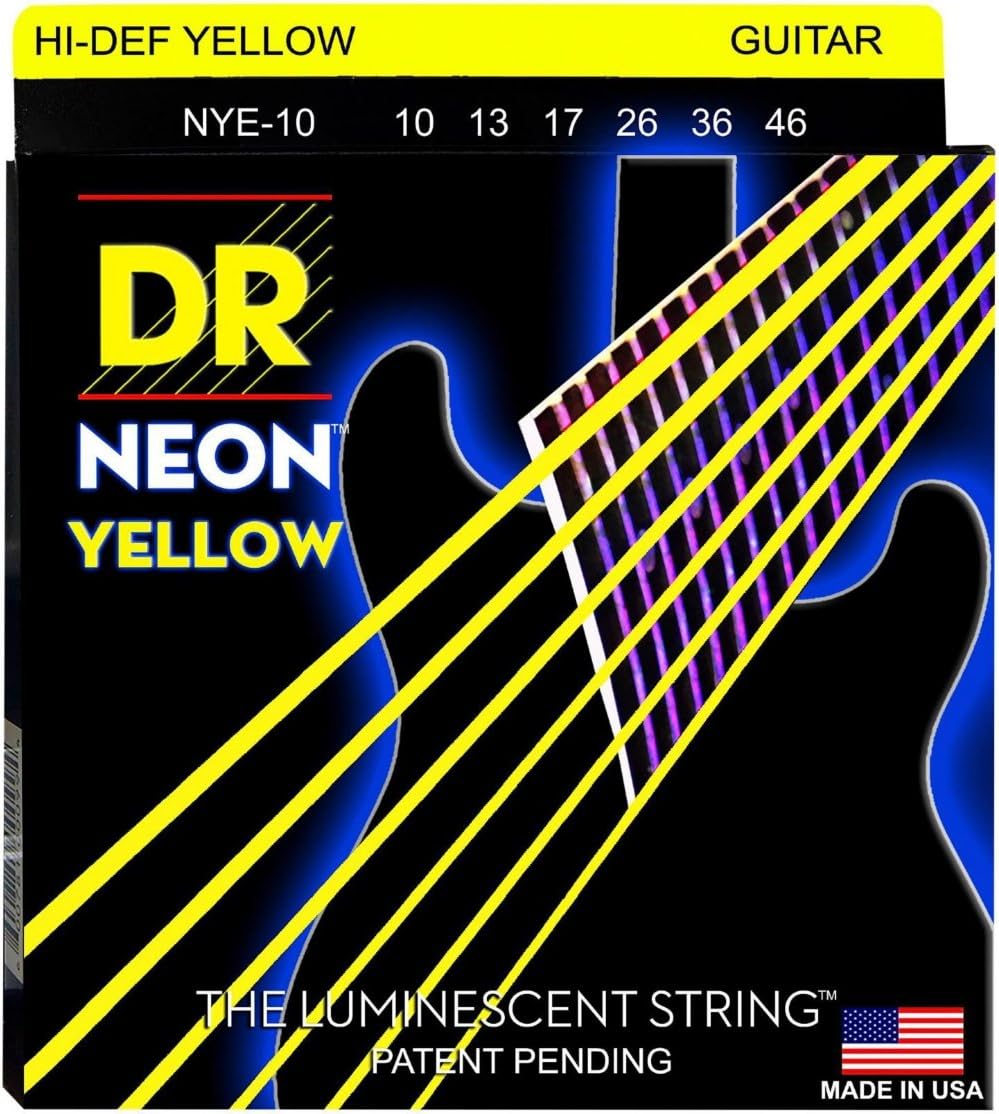 DR NYE-10 Neon Electric Strings Yellow 10-46