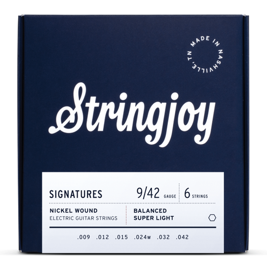 Stringjoy 9-42 Signatures Balanced Super Light Nickel Wound Strings