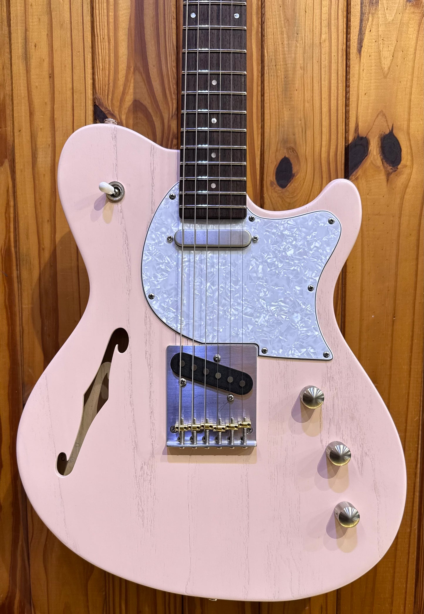 Conway Custom Guitars Leo-TL Thinline - Shell Pink