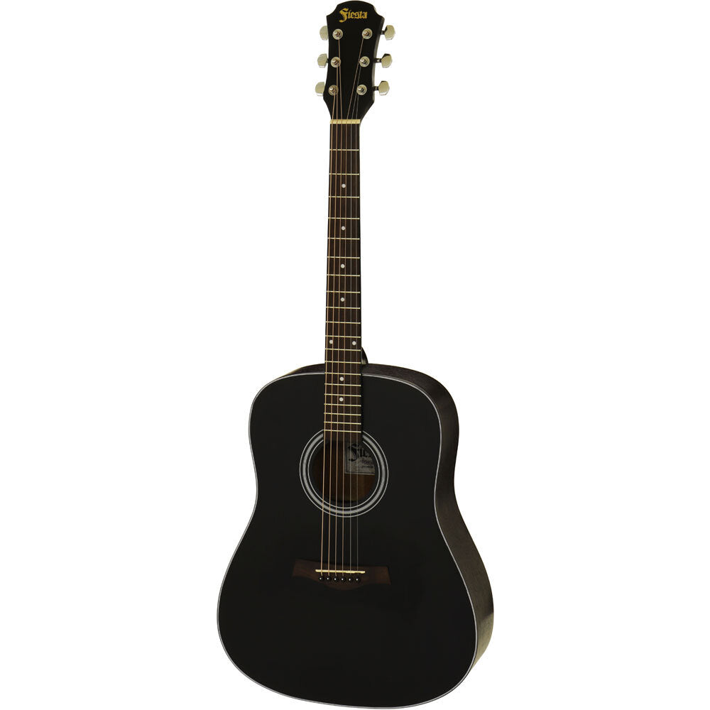 Aria Fiesta Series Dreadnought Acoustic Guitar - Black Matte | Guitar Bros