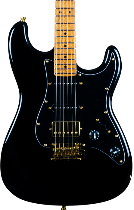 Jet JS-400 HSS Electric Guitar - Roasted Maple Neck - Black & Gold