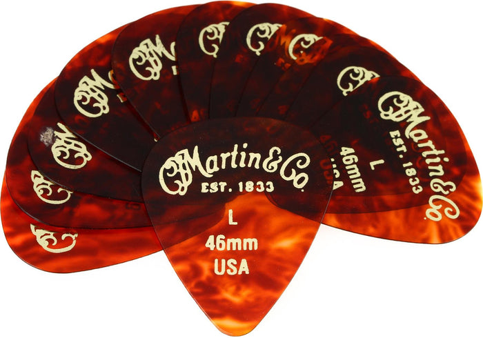 Martin Celluloid Faux Tortoise 12 Pack Picks