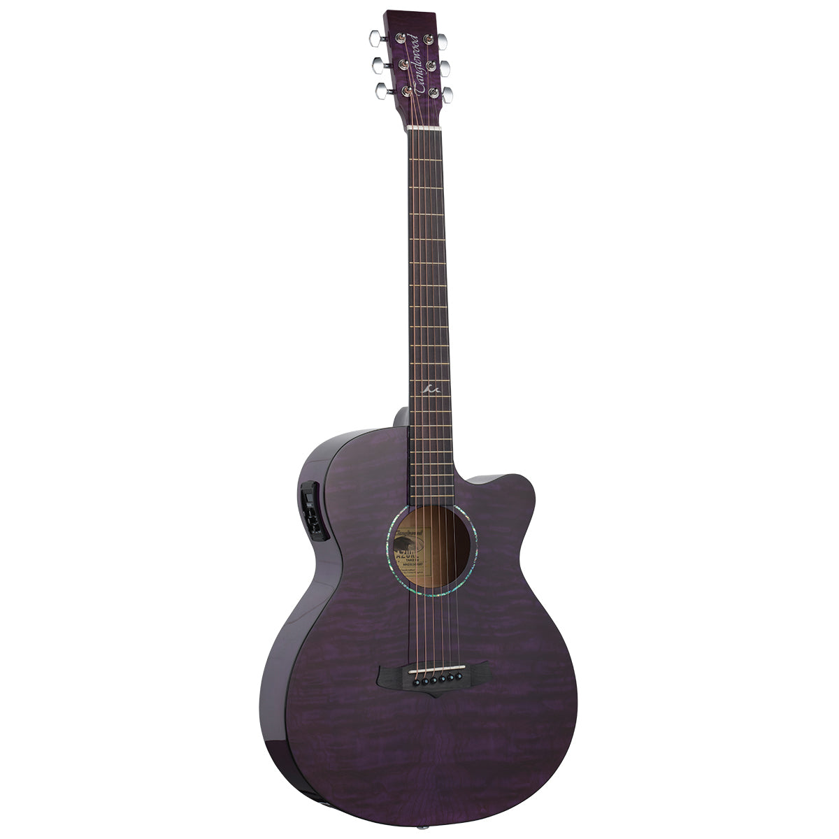 Tanglewood TA4-CEPU Azure Series SuperFolk Quilted Ash - Foxglove Purple Gloss