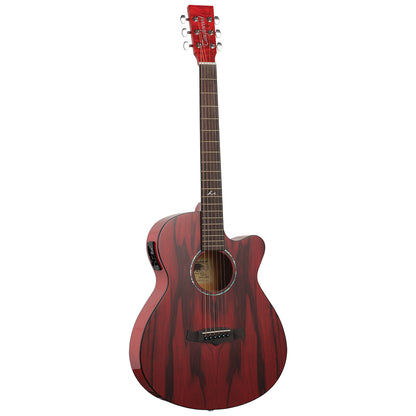 Tanglewood TA4-CEGY Azure Series SuperFolk Pacific Walnut - Shimmer Red Gloss