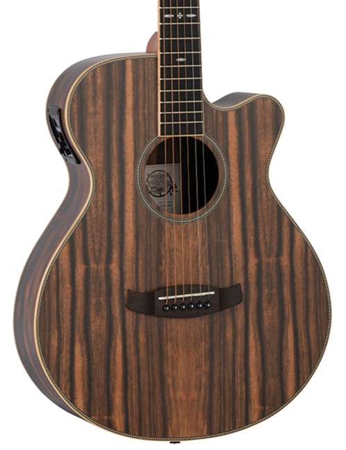 Tanglewood TRSFCEAEB Reunion All Ebony Super Folk w/ Pickup