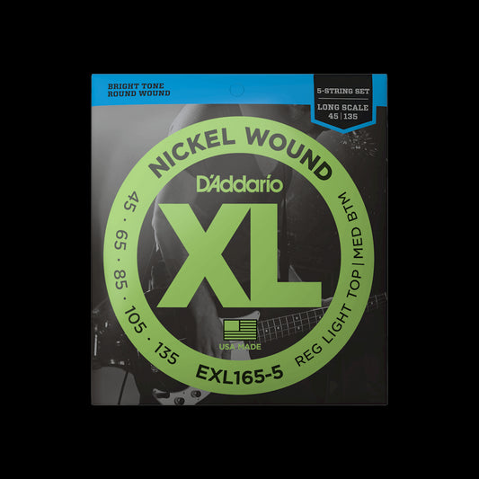 D'Addario Bass Nickel Wound EXL165-5 - 45-135 Long Scale 5 string