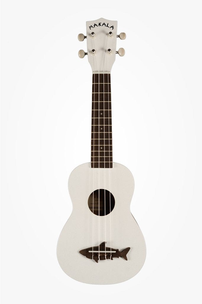 Makala Shark Soprano Ukulele - White