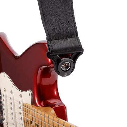 D'Addario Auto Lock Comfort Leather Strap - Black