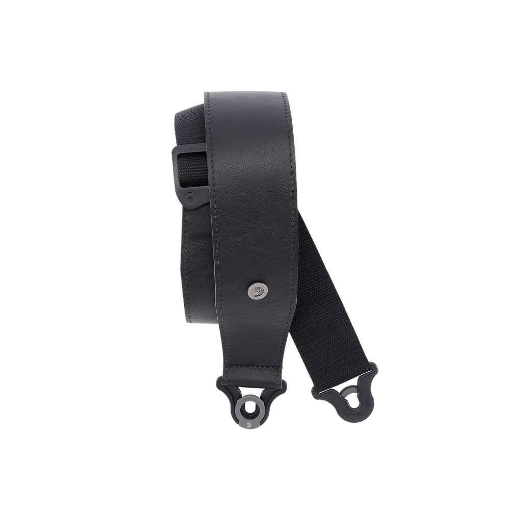 D'Addario Auto Lock Comfort Leather Strap - Black