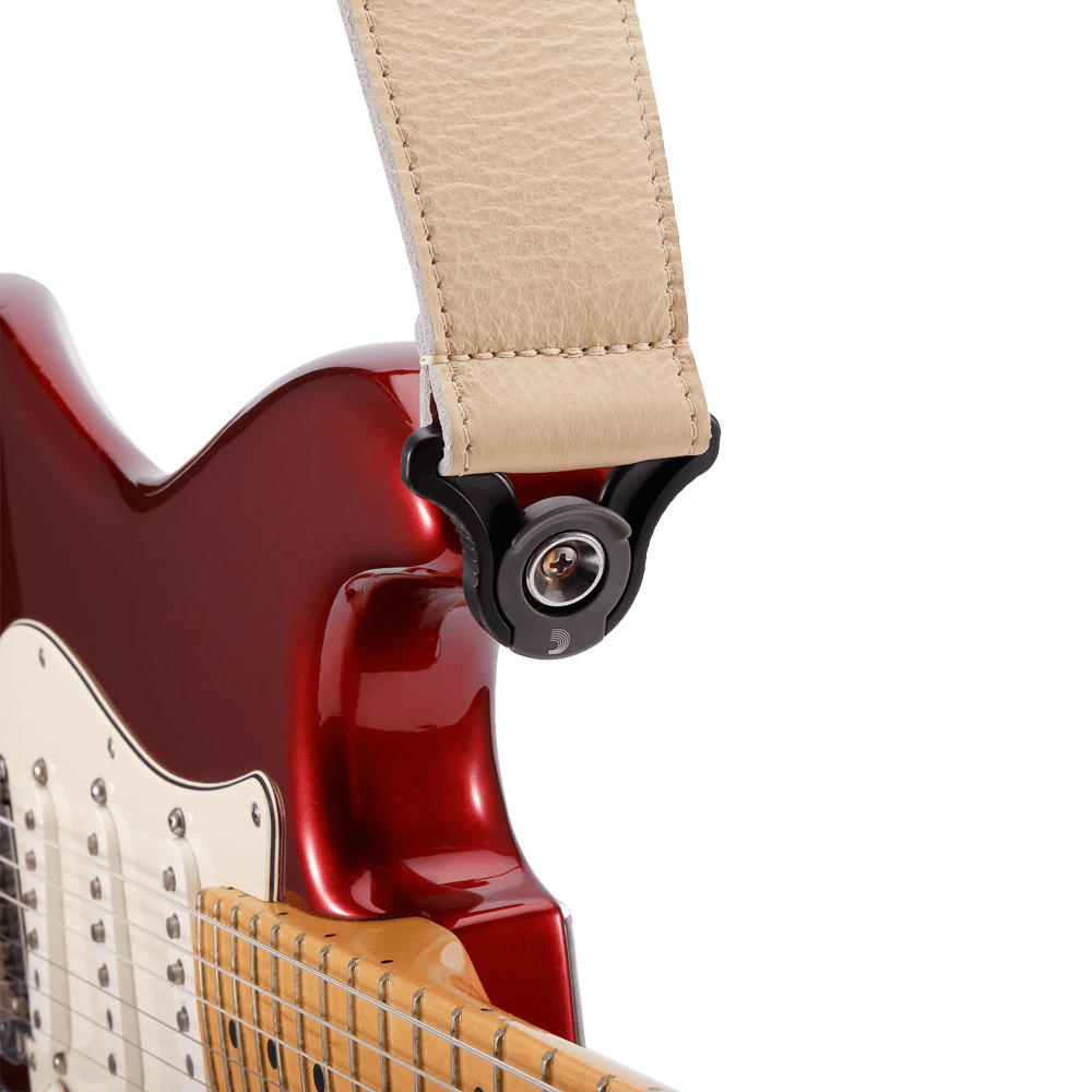 D'Addario Auto Lock Comfort Leather Strap - Tan