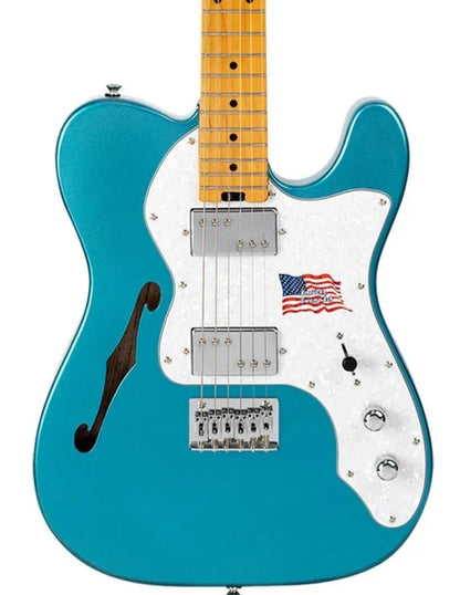 SX Thinline Semi-Hollow Electric Guitar -  Lake Placid Blue