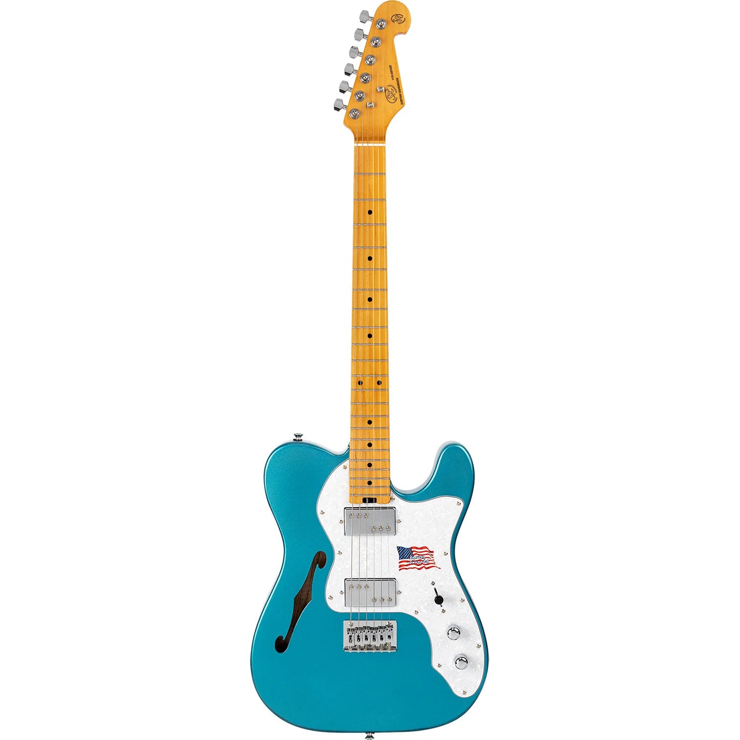 SX Thinline Semi-Hollow Electric Guitar -  Lake Placid Blue