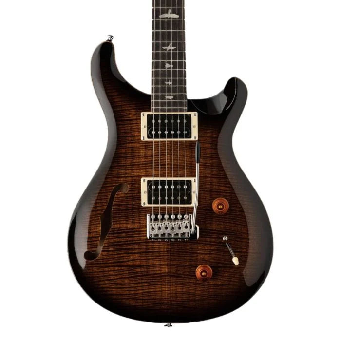 PRS SE Custom 22 Semi-Hollow - Black Gold Burst w/ Gigbag