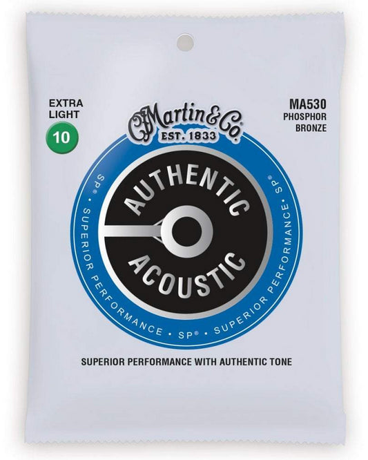 Martin & Co MA530 Authentic Acoustic Phosphor Bronze 10-47 Extra Light Strings