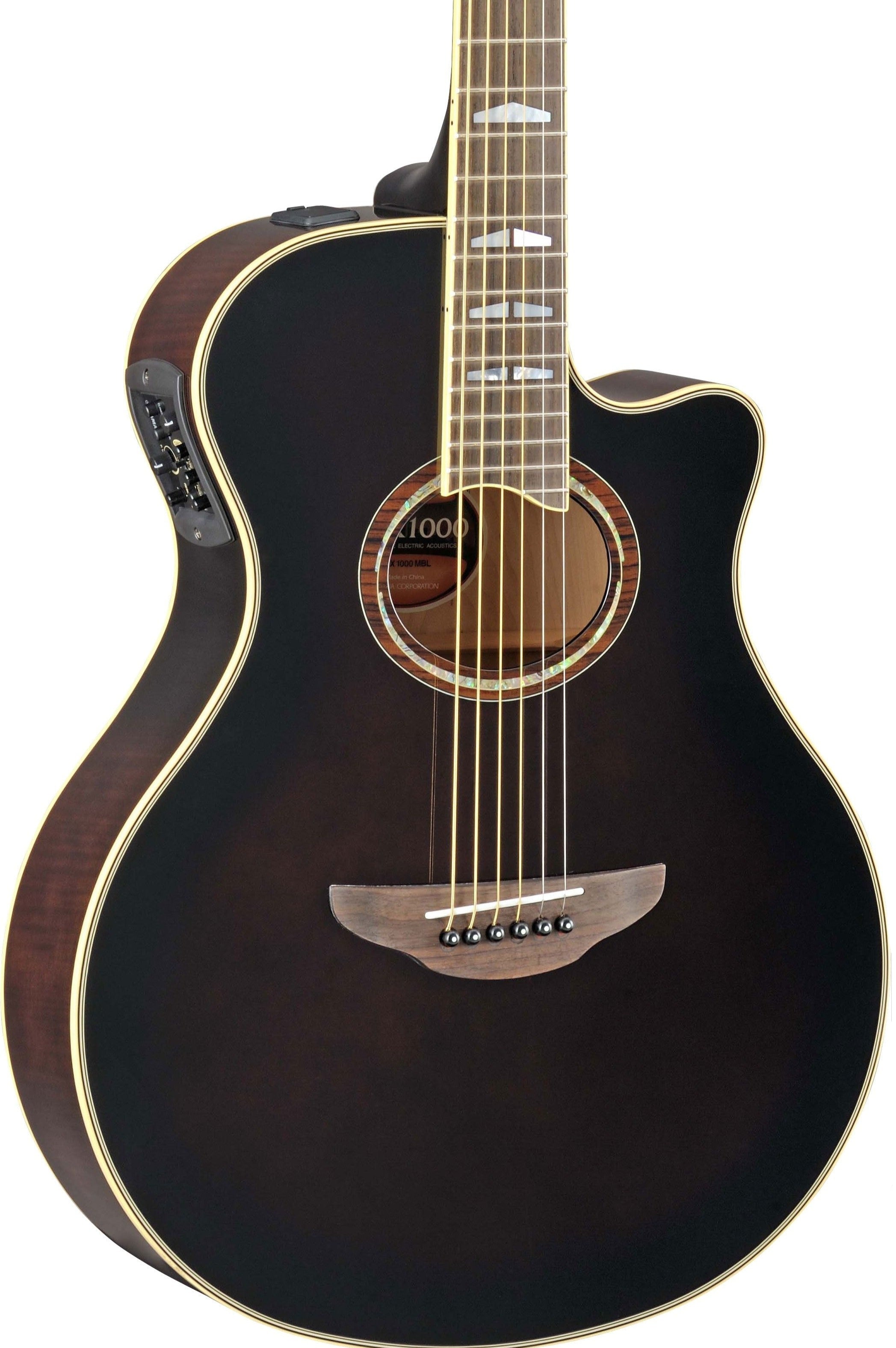 Black yamaha deals acoustic electric guitar