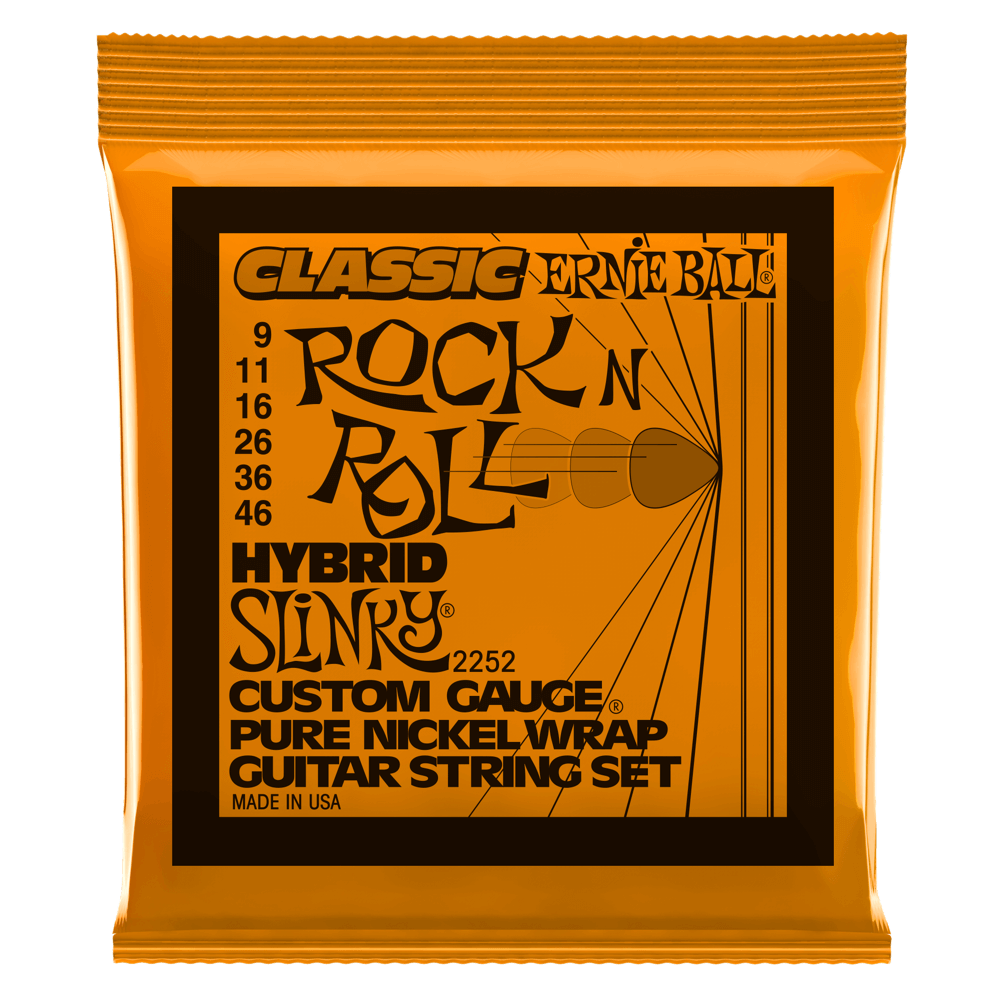 Ernie Ball Electric Hybrid Slinky Classic Rock n Roll Pure Nickel Strings - 9-46